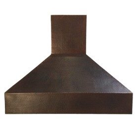 Custom 36 Inch 625 CFM Hand Hammered Copper Wall Mounted Range Hood with Insert