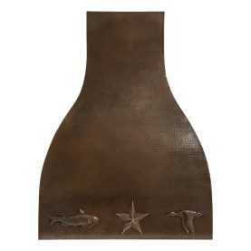 Custom 36" Hammered Copper Campana Range Hood with Nature Designs