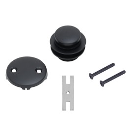 Tub Drain Trim and Two-Hole Overflow Cover for Bathtubs - Matte Black