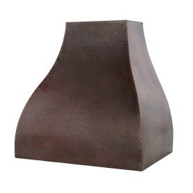 36 Inch 1250 CFM Hammered Copper Wall Mounted Campana Range Hood with Screen Filters