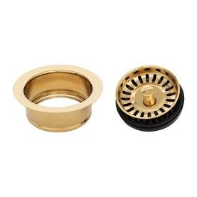 3.5&quot; Deluxe Garbage Disposal Drain w/ Basket - Polished Brass