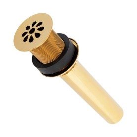 1.5&quot; Non-Overflow Grid Bathroom Sink Drain - Polished Brass