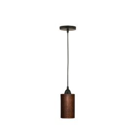 Hammered Copper 4&quot; Round Cylinder Pendant Light