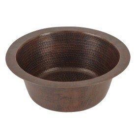 12&quot; Round Hammered Copper Bar Sink w/ 2&quot; Drain Opening