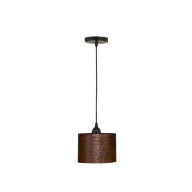 Hammered Copper 8&quot; Oval Cylinder Pendant Light