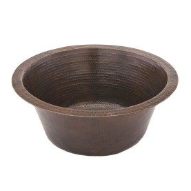16&quot; Round Hammered Copper Prep Sink w/ 3.5&quot; Drain Opening