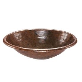 19" Oval Self Rimming Hammered Copper Sink