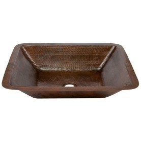 19&quot; Rectangle Under Counter Hammered Copper Bathroom Sink