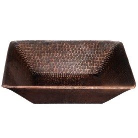 14" Square Hand Forged Old World Copper Vessel Sink
