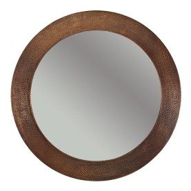 34" Round Hammered Copper Mirror