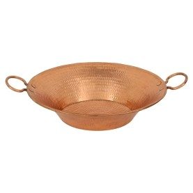 16&quot; Round Miners Pan Vessel Hammered Copper Sink in Polished Copper