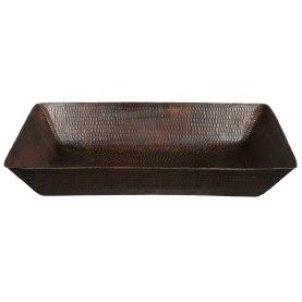 20&quot; Rectangle Vessel Hammered Copper Sink