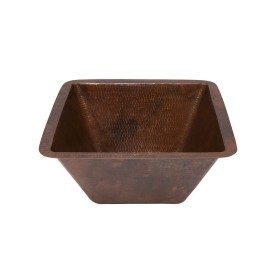 15&quot; Square Under Counter Hammered Copper Bathroom Sink