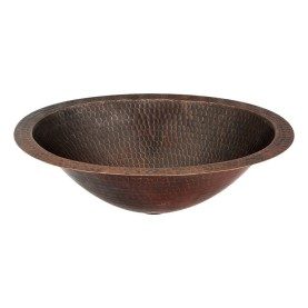15&quot; Oval Under Counter Hammered Copper Bathroom Sink