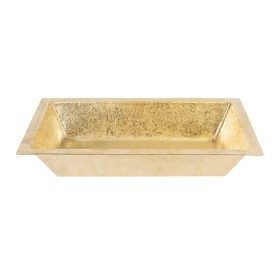 22" Rectangle Under Counter Terra Firma Brass Bathroom Sink in Polished Brass