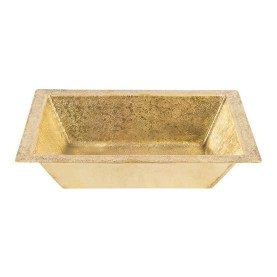 17" Rectangle Under Counter Terra Firma Brass Bathroom Sink in Polished Brass