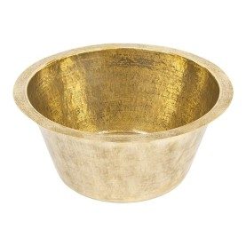 16" Round Terra Firma Brass Prep Sink in Polished Brass w/ 3.5" Drain Size