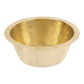14" Round Terra Firma Brass Prep Sink in Polished Brass w/ 2" Drain Size