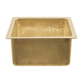 16" Gourmet Rectangular Terra Firma Brass Bar/Prep Sink in Polished Brass w/ 3.5" Drain Size