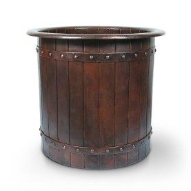 Custom 40" Japanese Style Soaking Hammered Copper Bathtub with Barrel Strap Design