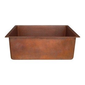 Custom 25&quot; Hammered Copper Kitchen Single Basin Sink