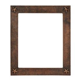 Custom 36" Hand Hammered Copper Rectangle Mirror with Stars