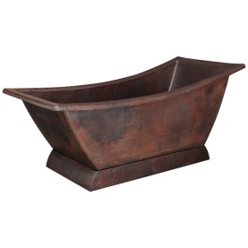 67&quot; Hammered Copper Canoa Single Slipper Bathtub
