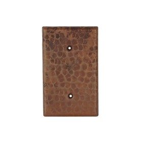 Blank Hammered Copper Switch Plate Cover - Two Hole