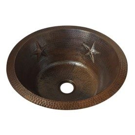 Custom 16&quot; Hammered Round Bar/Prep Sink with Stars