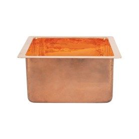 Custom 15" Square Smooth Copper Bar/Prep Sink