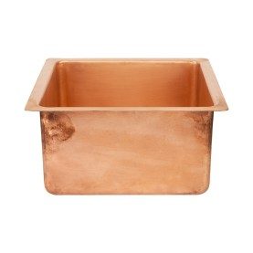 Custom 16&quot; Square Smooth Copper Bar/Prep Sink