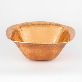 Clearance 15" Square Hand Forged Vessel Sink in Polished Copper