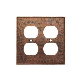 Copper Switchplate Double Duplex, 4 Hole Outlet Cover