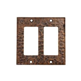 Copper Double Ground Fault/Rocker GFI Switchplate Cover