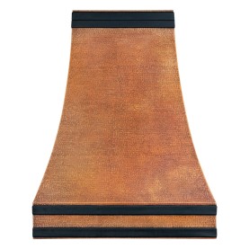 Custom 36" Textured Copper Range Hood with Smooth Straps