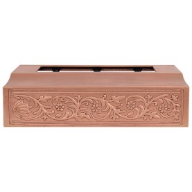 Custom 29.75&quot; Hand Hammered Copper Undercabinet Range Hood with Scroll Design