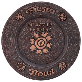 Custom 10.5" Hammered Copper Fiesta Bowl Plaques