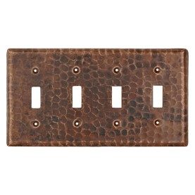 Copper Switchplate Quadruple Toggle Switch Cover