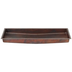 Custom 57&quot; Hammered Copper Rectangle Trough Sink